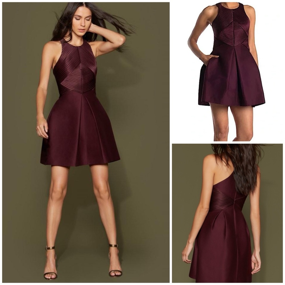 🅷 HALSTON Heritage ~ Syrah Stripe Seam Dress